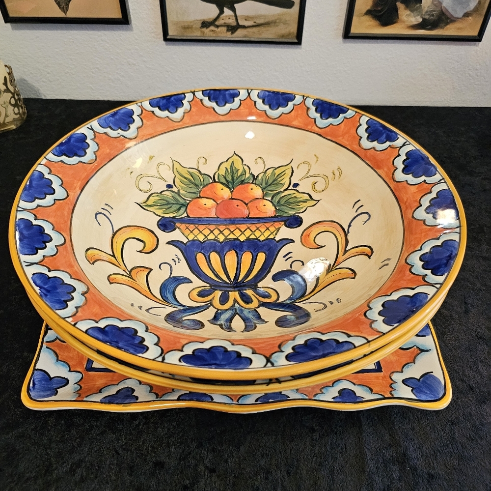 "Villa Majorca" Pattern 3 Pc Serving Set